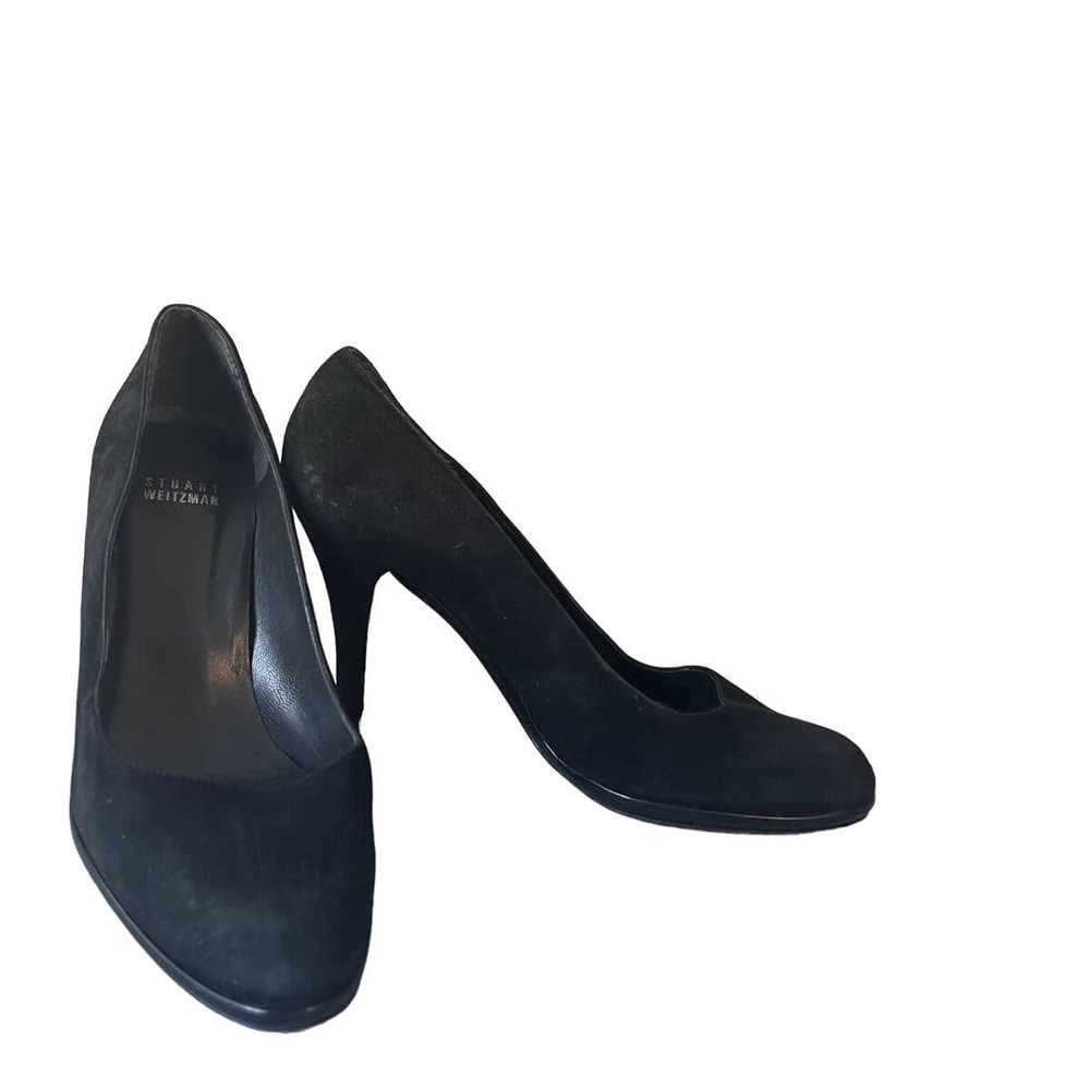 Stuart Weitzman Black Suede Classic Platform Pump… - image 1